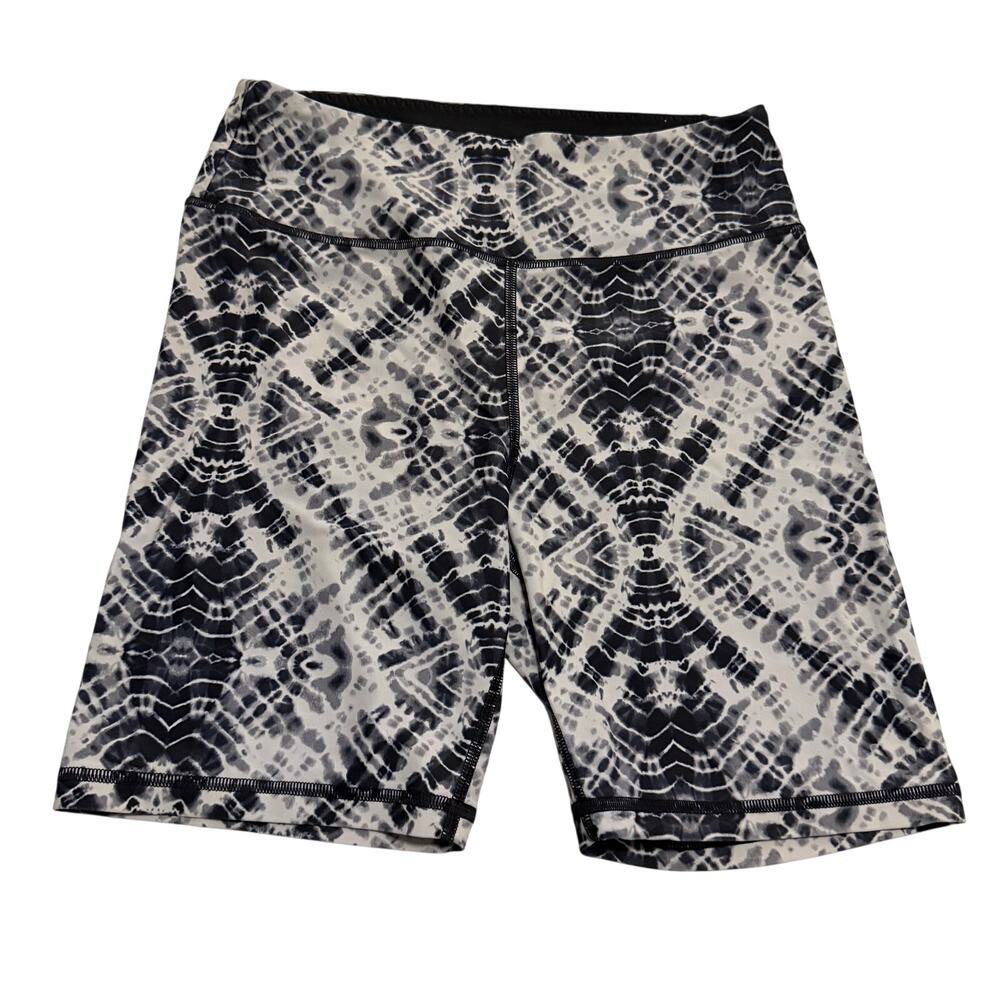 Victoria’s Secret sport biker shorts long black white design activewear sz M